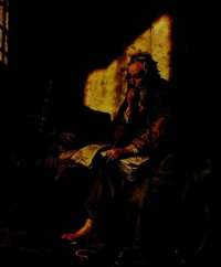 Rembrandt: Sv. Pavel ve vzen. 1627. Olej na desce. Staatsgalerie, Stuttgart, Nmecko